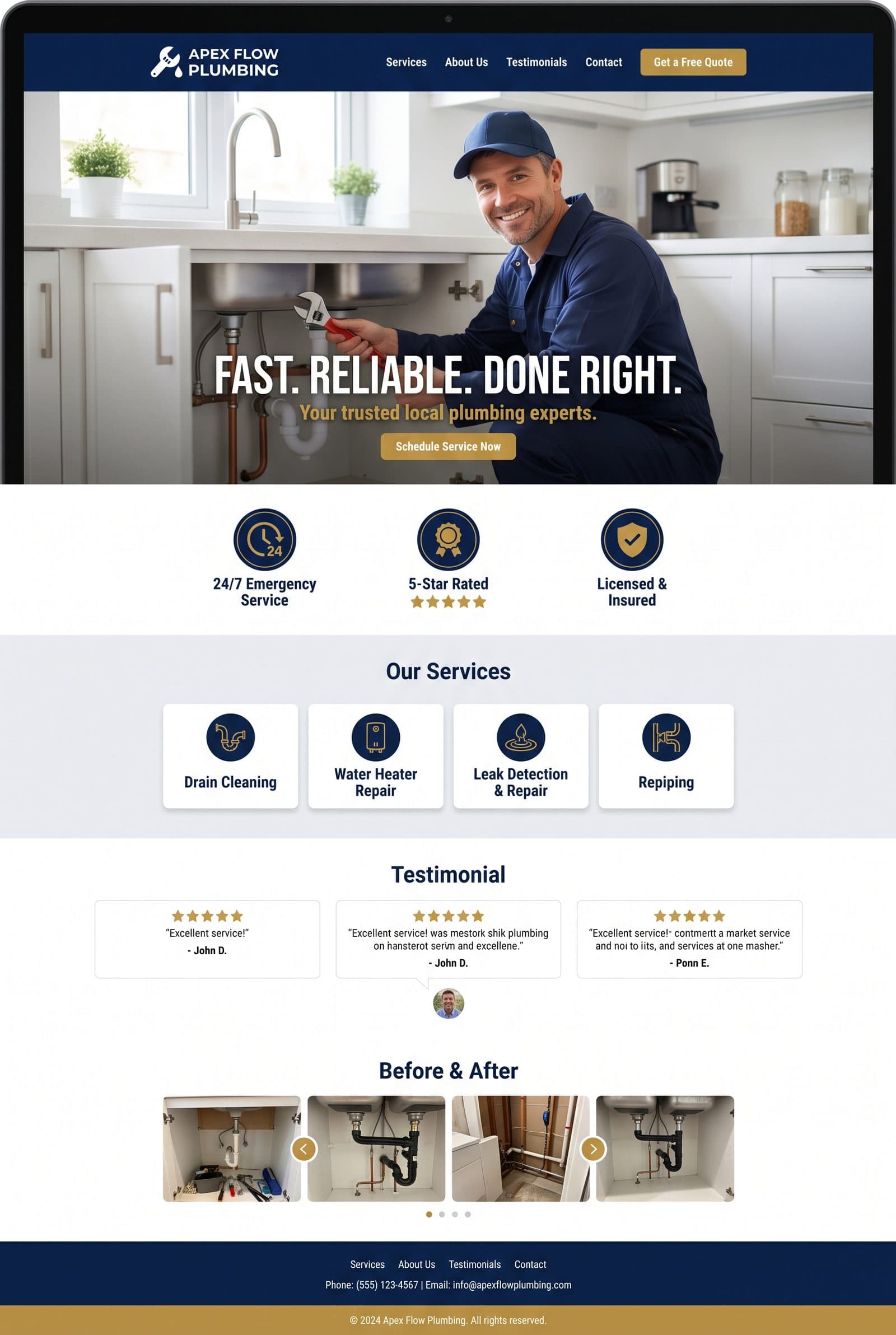 Apex Flow Plumbing Homepage Concept