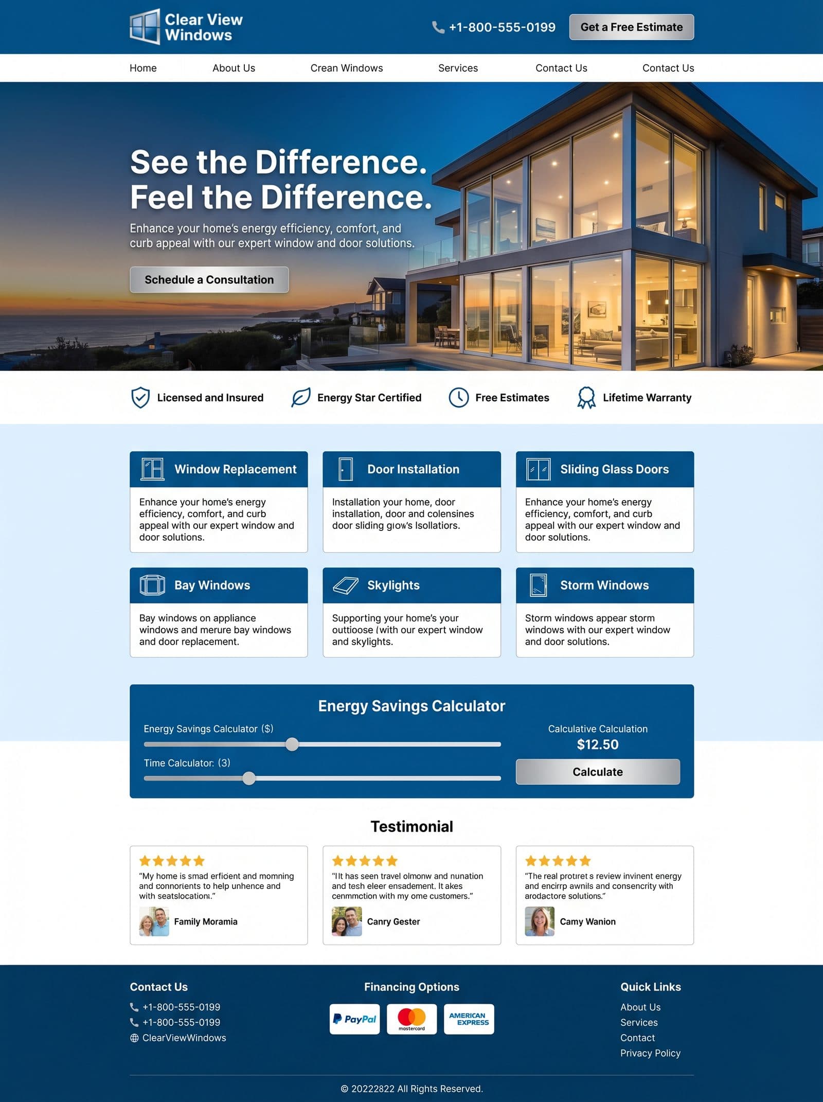 Clear View Windows Homepage Concept