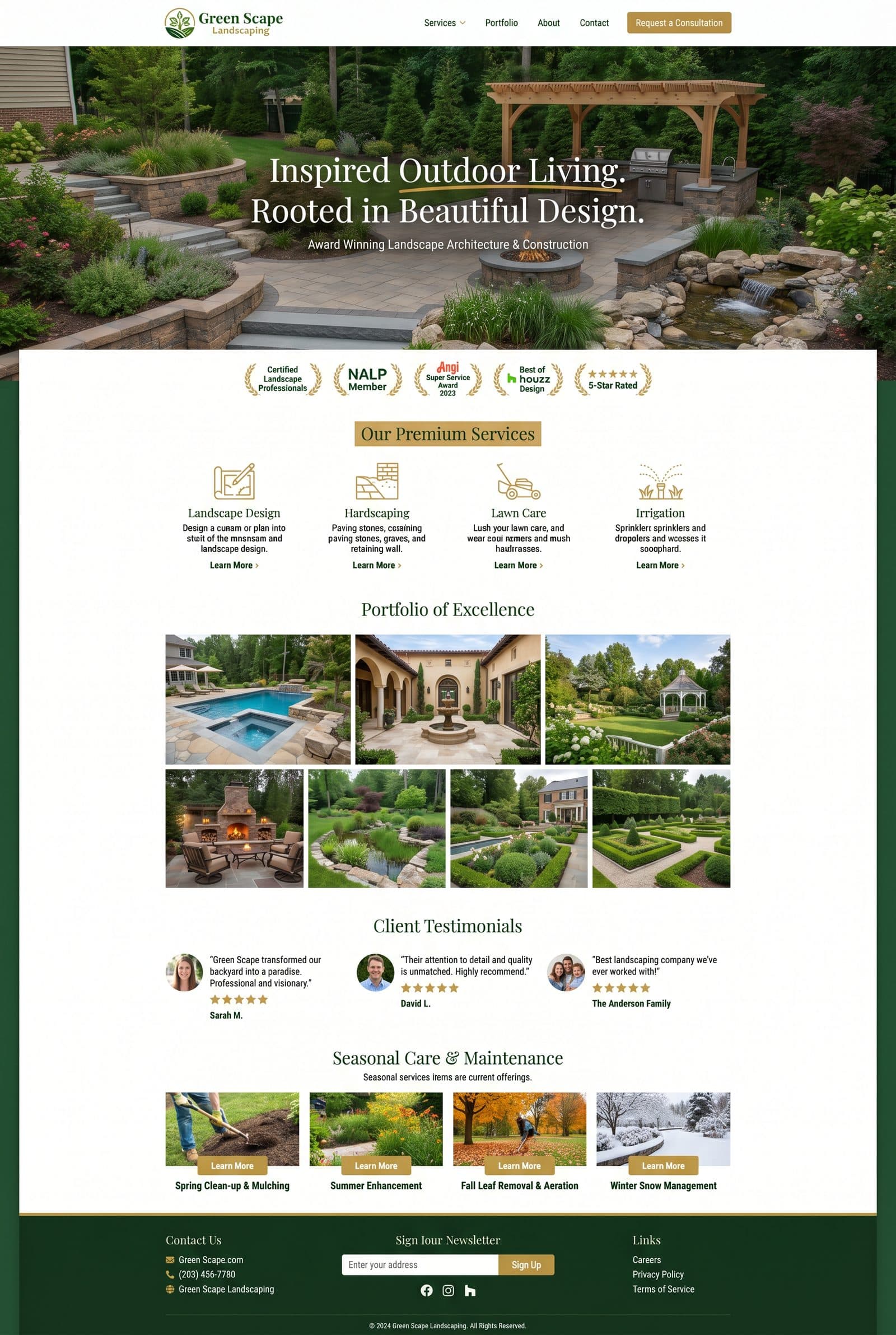 Green Scape Landscaping Homepage Concept