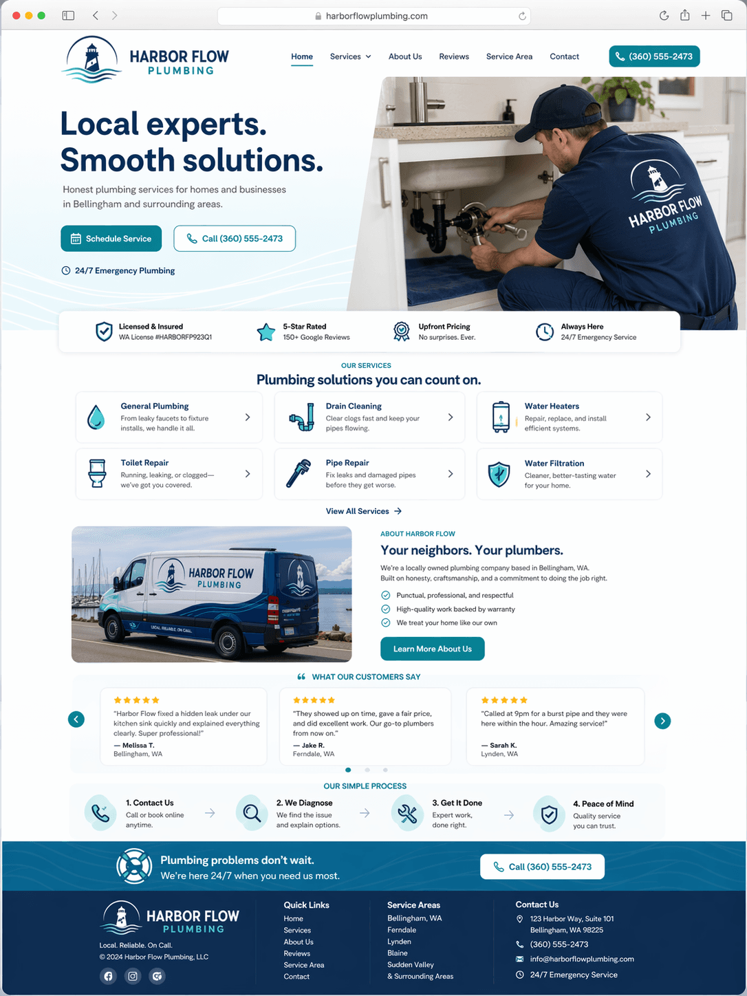 Harbor Flow Plumbing Homepage Concept