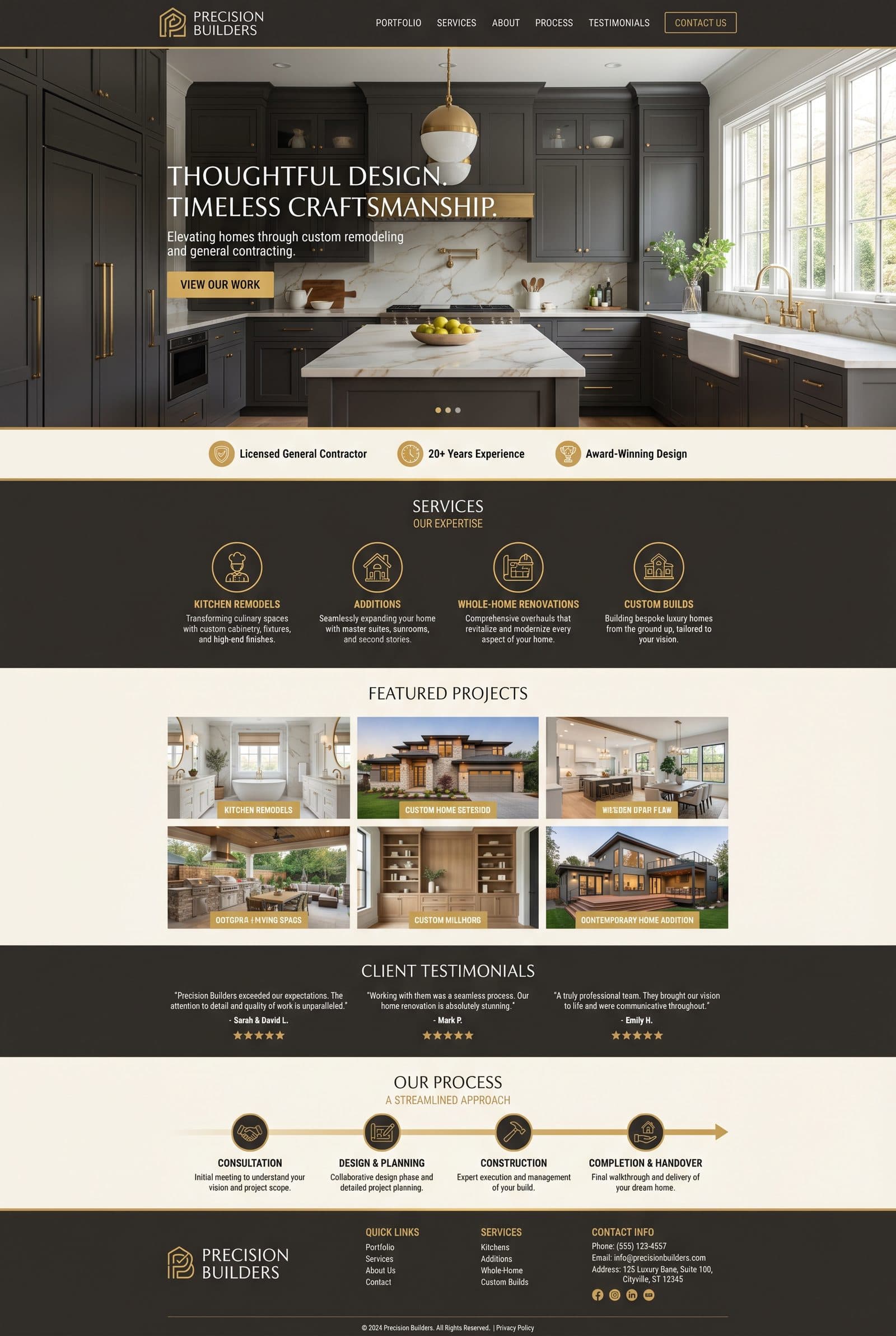 Precision Builders Homepage Concept
