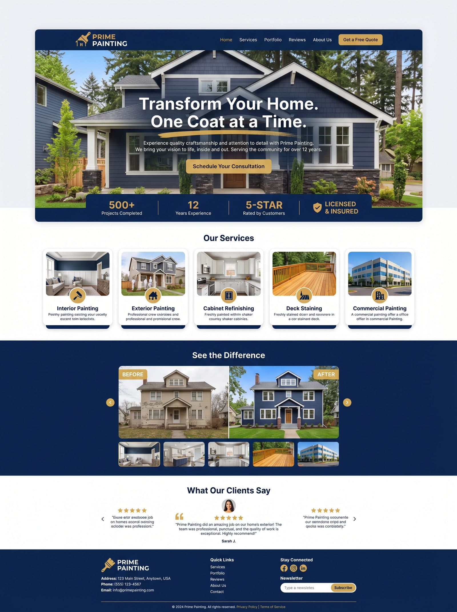 Prime Painting Homepage Concept