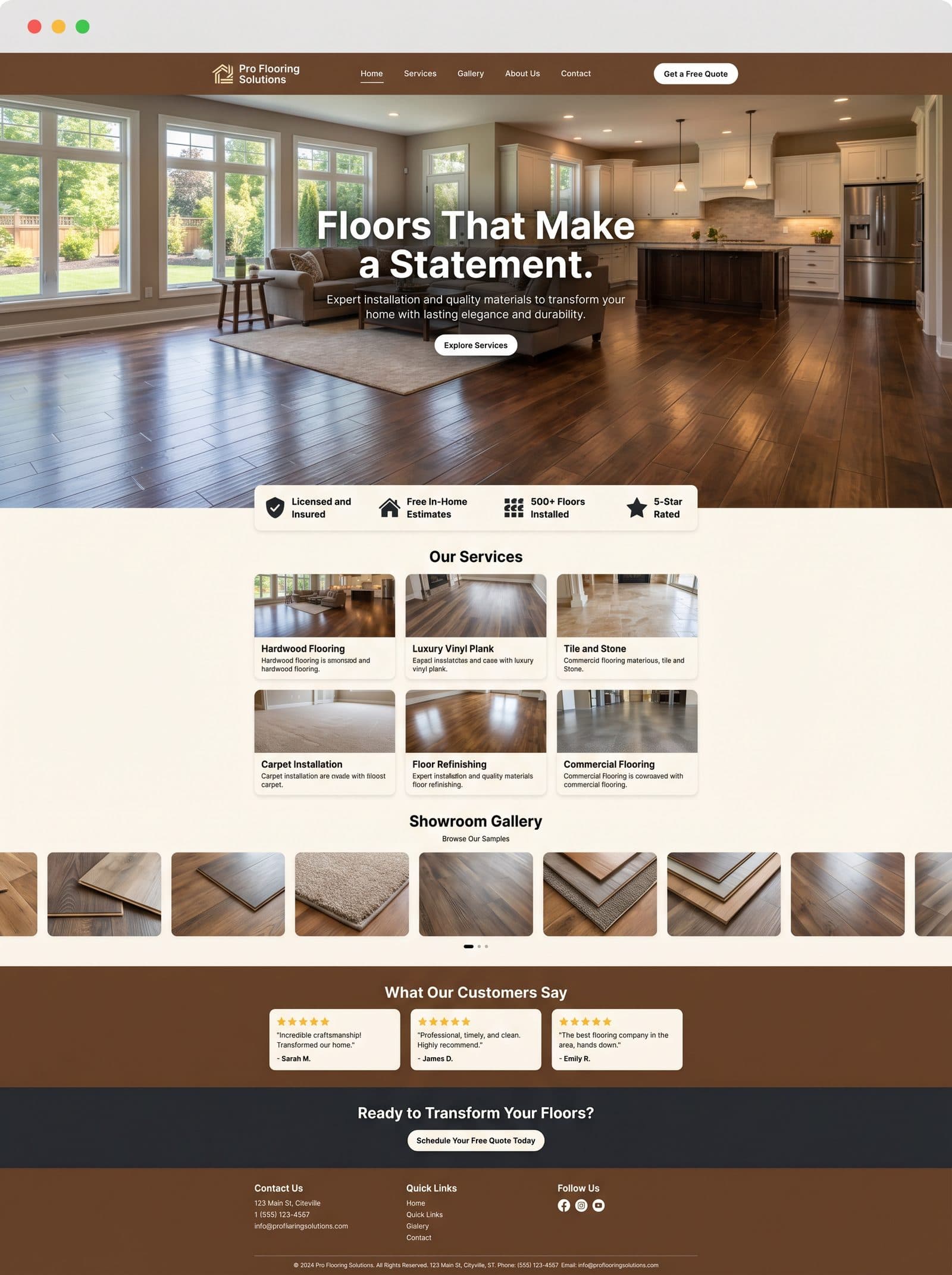 Pro Flooring Solutions Homepage Concept