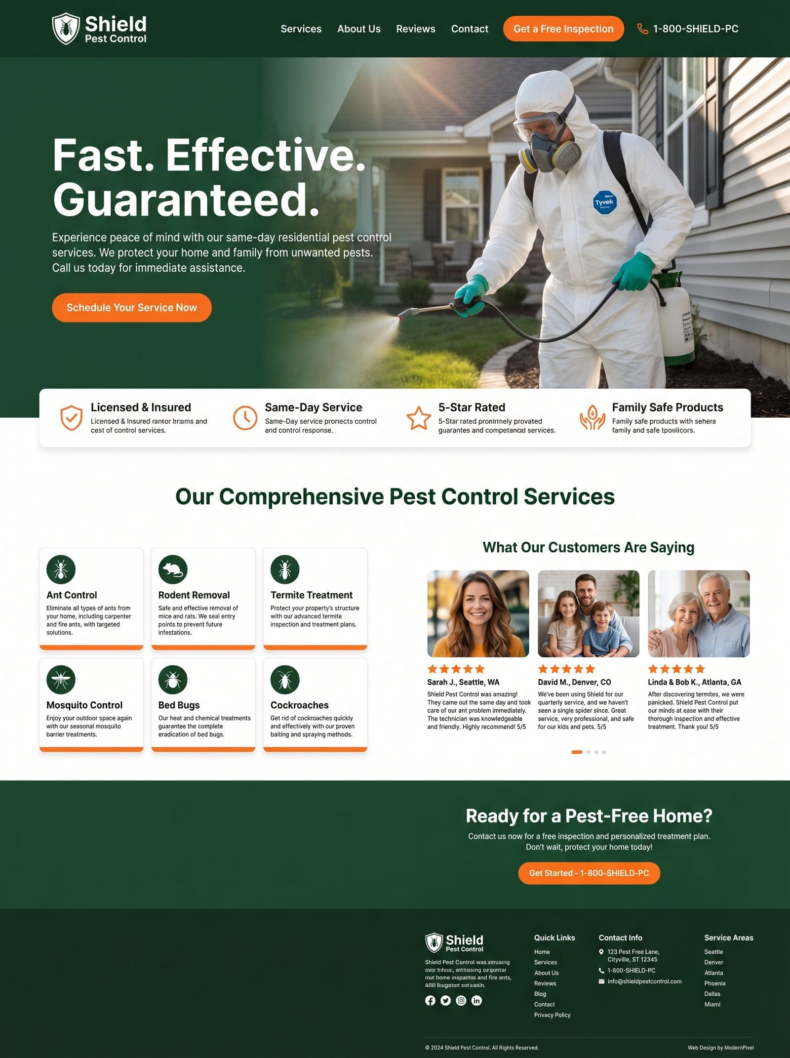 Shield Pest Control Homepage Concept